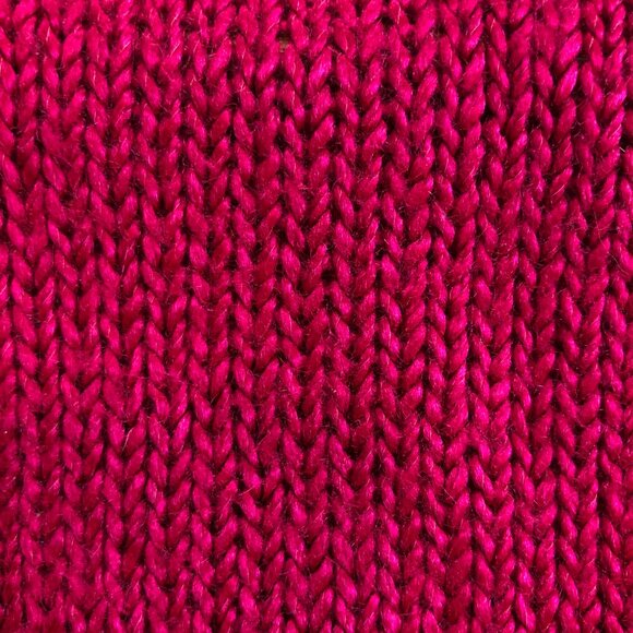 VTG 80s Garland Fuchsia Knit Sweater Tag L (Fit M) Pocket Detail Retro Fuzzy USA - Picture 8 of 11